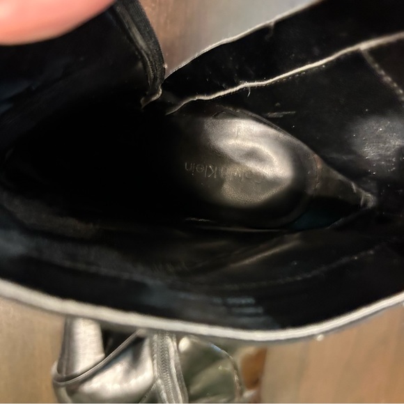 Calvin Klein Cambria Black Zip Ankle High Heel Boots with Buckle | Size 6.5 | - Picture 13 of 14